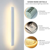 ZTWLEED 60 cm Modern LED Fali Lámpa - 22W, Három Színhőmérséklet (3000K/4000K/6000K), Fehér, Dimmelhető, Nappali, Hálószoba, Lépcsőház Világ 3