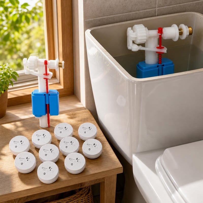 Vízőr WC-javító csomag: univerzális WC-öblítőmechanizmus + szűrő + 10 db vízszivárgás-érzékelő