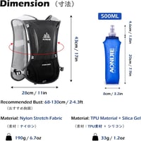 TRIWONDER 5L Ultrakönnyű Hidratációs Hátizsák Futáshoz, Kerékpározáshoz - Narancssárga, 500ml Kulaccsal 2