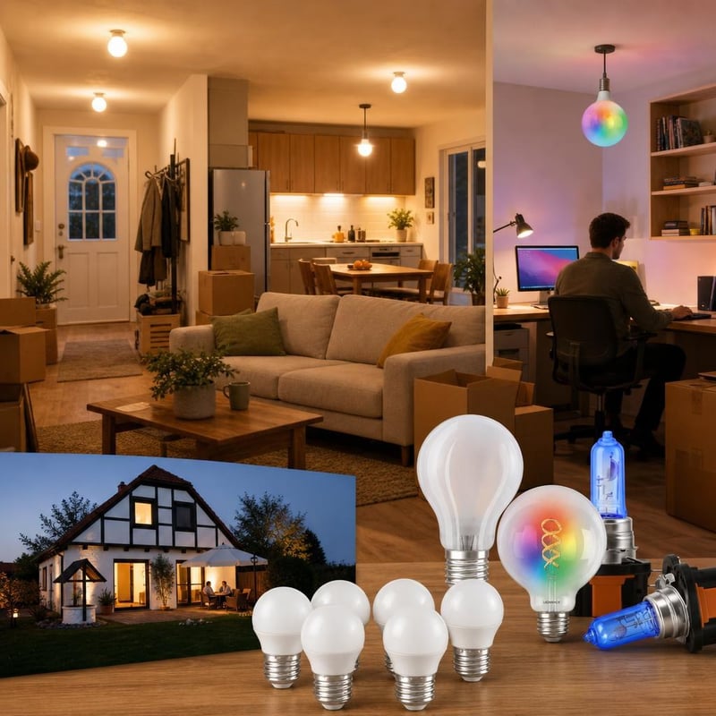 Pachet Becuri LED pentru Casă: 6x E27 + 1x Alb Rece + 1x Alb Pur + 1x Smart RGBW WiFi
