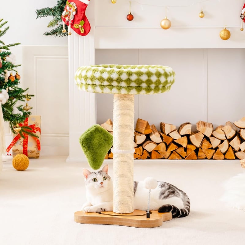 MEWOOFUN Macska Kaparófa 64 cm - Plüss Pihenőhellyel, Természetes Szizál Borítással, Játék Labdával