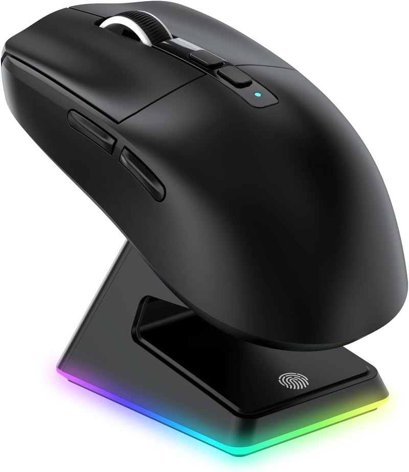 VGN GAMEPOWER Attack Shark X6 Vezeték Nélküli Gamer Egér, 49g Ultrakönnyű, RGB Töltőállomás, 26000DPI, PixArt PAW3395, 3 Csatlakozási Mód, 2