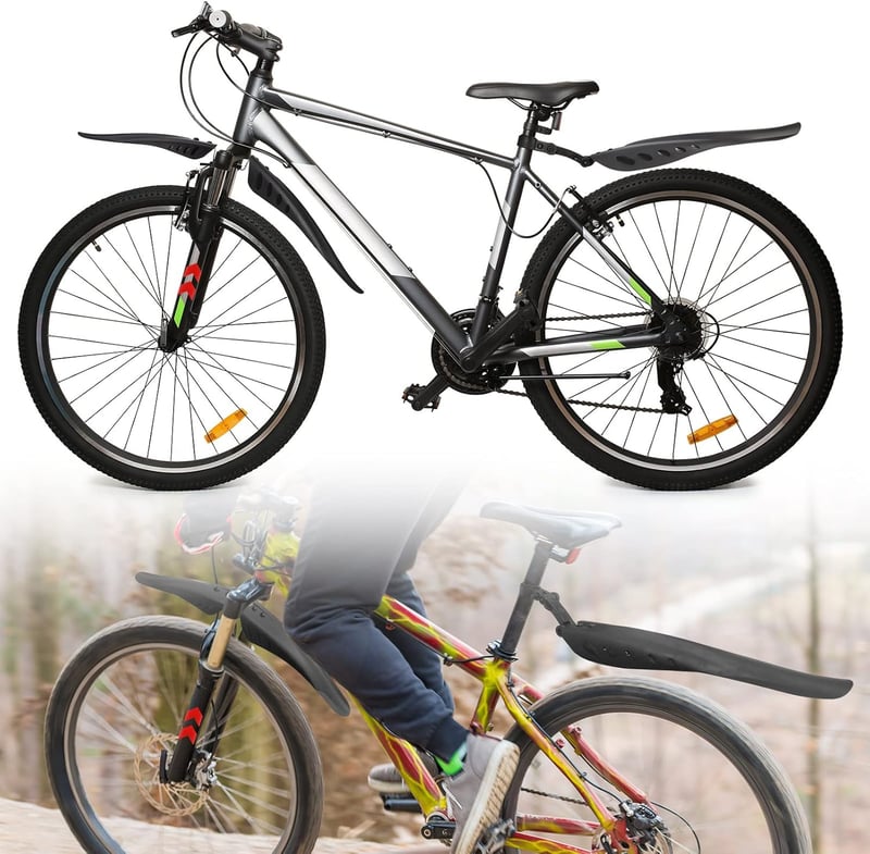 Univerzális Hejo kerékpár sárvédő szett, 24-29" MTB-hez, piros fényvisszaverőkkel