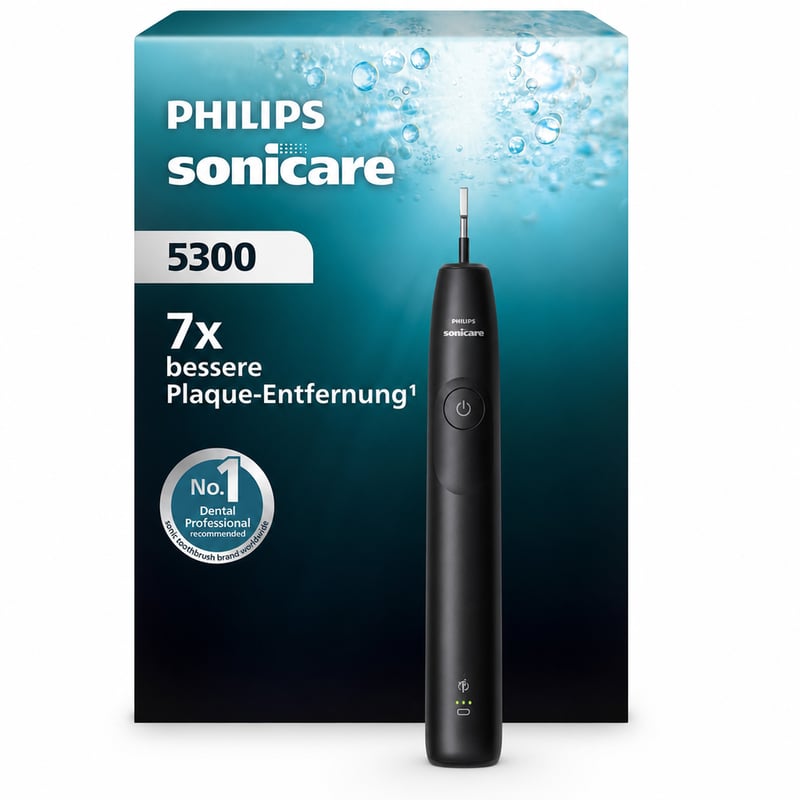 Philips Sonicare 5300 HX7101/01 Elektromos Fogkefe Fekete, 2 Intenzitásfokozat — fogkefefej nélkül (állapot: lásd a 2. képet)