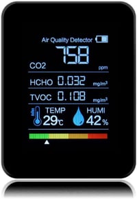 Bekasa 5 az 1-ben CO2 mérő és levegőminőség ellenőrző színes kijelzővel 2