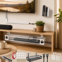 TV-sarok rendrakó: 10 db festhető kábelcsatorna + kábeltálca + 1,5 m HDMI + 2 db távirányító tartó 1