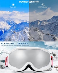 FEISEDY B2946 Síszemüveg Szemüvegeseknek - Tükrös Snowboard Védőszemüveg Páramentes UV Védelemmel, OTG Dizájn Férfiaknak és Nőknek 5