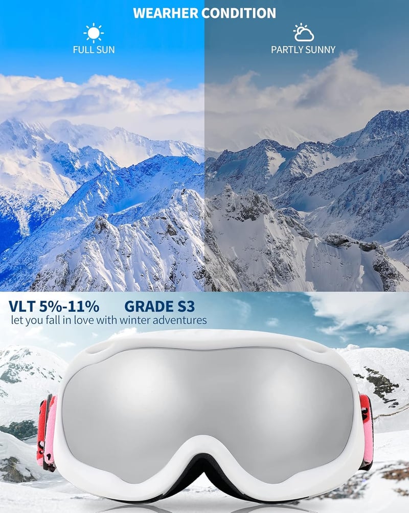FEISEDY B2946 Síszemüveg Szemüvegeseknek - Tükrös Snowboard Védőszemüveg Páramentes UV Védelemmel, OTG Dizájn Férfiaknak és Nőknek