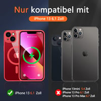 iPhone 13 MagSafe-kompatibilis ütésálló tok, kameravédővel - Piros 2