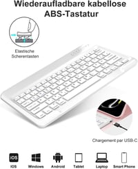 FOGARI iPad Air 13 M2/Pro 12.9 Billentyűzetes Tok - Mágneses Bluetooth Német Billentyűzet, Levehető, 3 Állítási Szög, 230 Óra Üzemidő, Rózsa 3