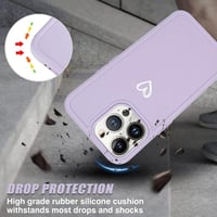 iPhone 13 Pro Max Lila Szilikon Tok Fehér Szívecskékkel - Ütésálló, Lányos 2