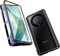 Honor Magic 5 Lite mágneses tok - 360°-os védelem, alumínium keret, edzett üveg, fekete 1