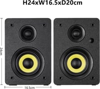Sanyun SW206 80W Aktív Könyvespolc Hangfal, Kettős Üzemmód, 4" Stúdió Monitor és HiFi, Bluetooth 5.0, Optikai/Koaxiális/USB, Fekete 2