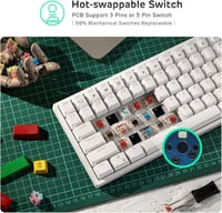 RK ROYAL KLUDGE RK84 75% RGB Fehér Mechanikus Gamer Billentyűzet - Vezeték Nélküli Bluetooth/2.4GHz  3