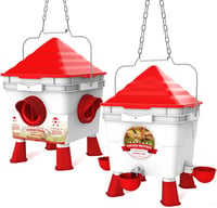 INNOLAND Automata Baromfi Etető és Itató Készlet, 6kg/8,5L, 4 Adagolónyílással, Állítható Lábakkal, Csirkéknek, Kacsáknak 1