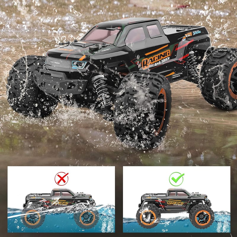 HAIBOXING 1:16 Távirányítós Monster Truck - 36 km/h Vízálló RC Autó Terep Játék, Gyerekeknek és Felnőtteknek, 2.4 GHz Vezérlés, 280 Láb Ható