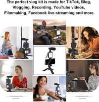 baihuo Vlog Készlet - Okostelefon Mikrofon LED Világítással és Állvánnyal - iPhone és Android Kompatibilis TikTok YouTube Videófelvételhez é 7