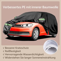 Generic Autótakaró Volkswagen VW Touran 2003-2024 Modellekhez - Vízálló, Szélálló, UV-védelem, Pamut Béléssel, Cipzáras Ajtónyílással, Feket 2