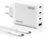 TECKNET 100W GAN III USB-C gyorstöltő 4 porttal, MacBook, iPhone, Galaxy kompatibilis 1