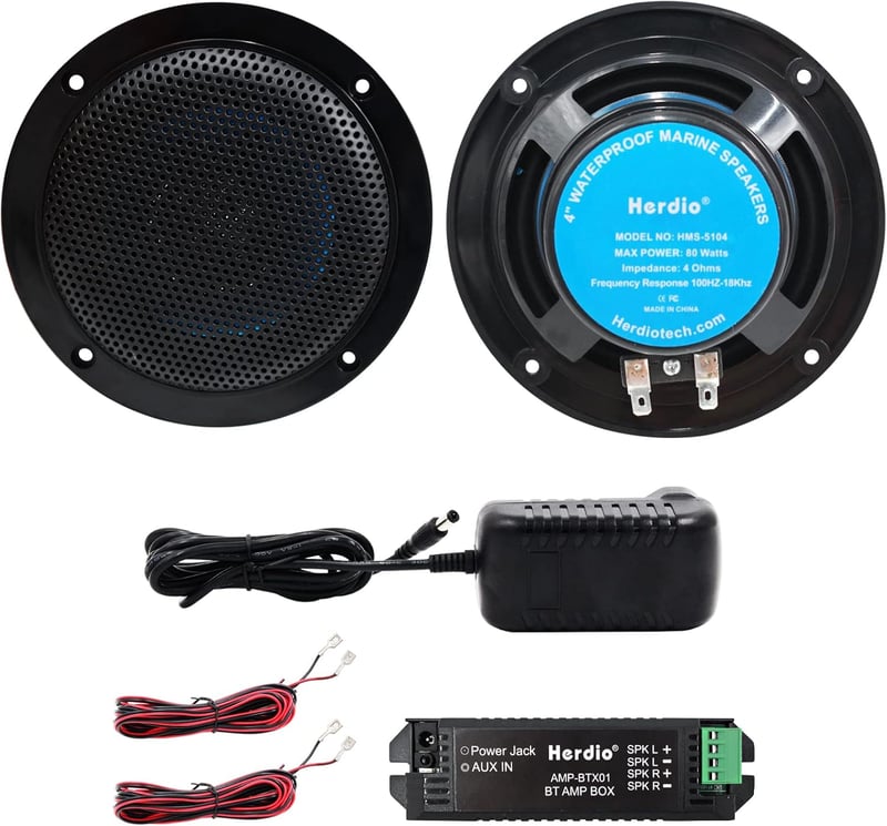 Herdio 4 Inches Vízálló Mennyezeti Hangszóró - Bluetooth Kompatibilis Beépíthető Hangrendszer Fürdőszobába, Konyhába, Kültérre, 160W