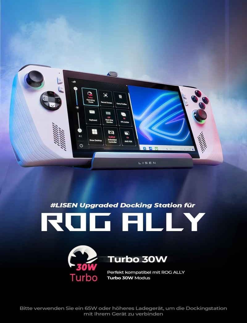LISEN 13-in-1 Dokkoló Steam Deck/Legion Go/ROG Ally/MSI Claw Konzolokhoz - Kettős Hűtőventilátorral, 4K HDMI, 5 USB Port, Gigabit Ethernet, 