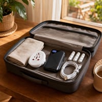 Putni set za punjenje: adapter + 10000 mAh powerbank + Lightning kabel + 3x organizator kabela 1