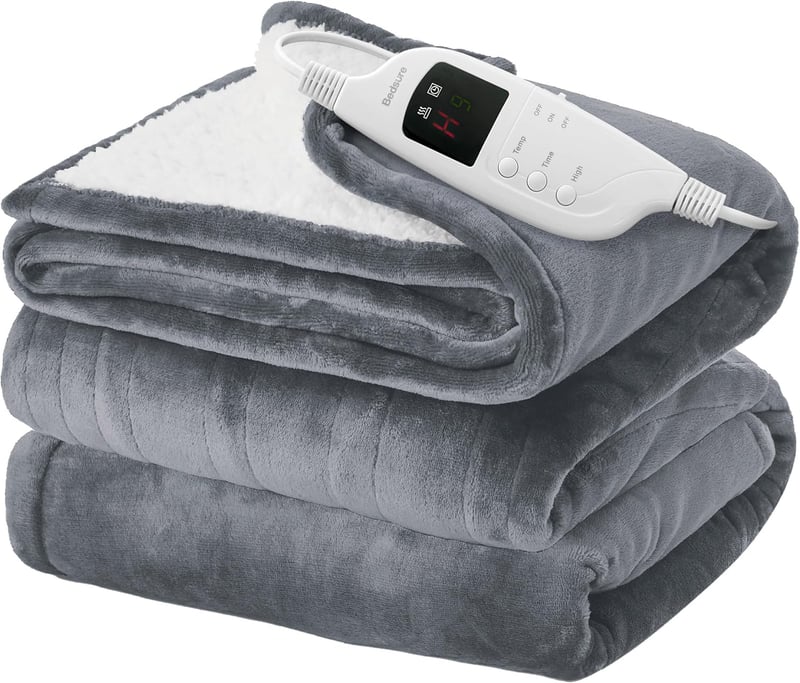 Bedsure Elektromos Takaró 180x200cm - 8 Fokozatú Gyorsmelegítő Pléd Időzítővel