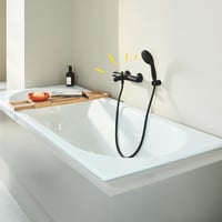 GROHE Precision Start 345982430 Fekete Víztakarékos Kádcsaptelep Termosztáttal - Falra Szerelhető Sárgaréz Keverőcsap 38°C Állandó Hőmérsékl 1
