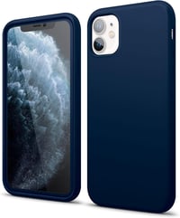 iPhone 11 Prémium Sötétkék Szilikon Tok - Ütésálló AUKASE Védőtok Kameraperemmel 2