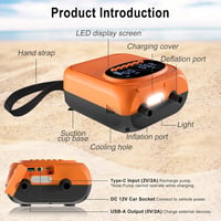 Mojimdo Elektromos SUP Pumpa 20 PSI - Akkumulátoros, 5 Üzemmóddal, Kompakt Hordszíjjal, Automata Kikapcsolással - Kajak, Sátor, Matrac Felfú 8