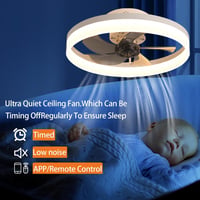 EIDISUNY Modern Mennyezeti Ventilátor LED Világítással - 19" Lapos Dizájn, 72W, Távirányítóval, 3 Színhőmérséklet, Nappali és Hálószoba Vent 5