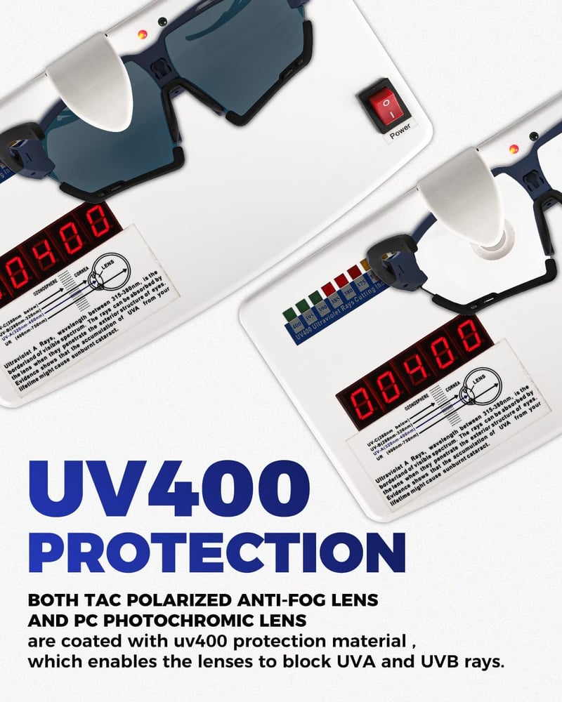Victgoal UV400 Polarizált Kerékpáros Napszemüveg - Cserélhető Lencsés Sportszemüveg Férfiaknak és Nőknek (Tengerészkék)