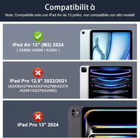 SENGBIRCH iPad Air 13" (M2, 2024) Bluetooth Billentyűzetes Tok - Levehető Mágneses Billentyűzet, Ütésálló PU Bőr Védőtok, Fekete 7
