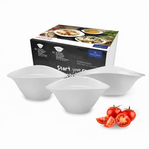 Súprava misiek Villeroy & Boch Vapiano Trio, 4 ks (2x miska na cestoviny, 1x miska na šalát, 1x miska na polievku), biely prémiový porcelán, vhodná do umývačky riadu