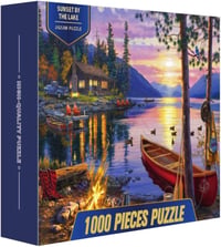 Bweissth 1000 darabos tóparti naplemente puzzle - Felnőtteknek és tinédzsereknek, poszterrel 2