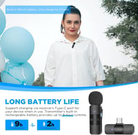 BOYA BY-V10 USB-C vezeték nélküli mini csíptetős mikrofon Android/iPhone15/laptop-hoz 2