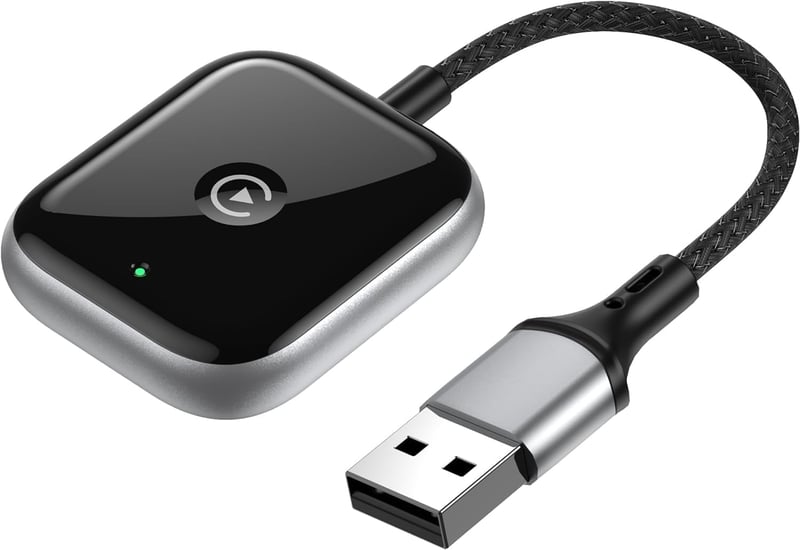 AIZEO Vezeték Nélküli CarPlay Adapter - Gyors Átalakítás Vezetékes CarPlayről Vezeték Nélkülire, Mini Méretű, iPhone Kompatibilis