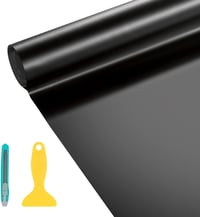 YAOBLUESEA Univerzális Autófólia 200x40cm - Fekete PVC Fényszórófólia, Vízálló, UV-Védő, Hőálló, Karcolásmentes Autómatrica Lámpákhoz 1