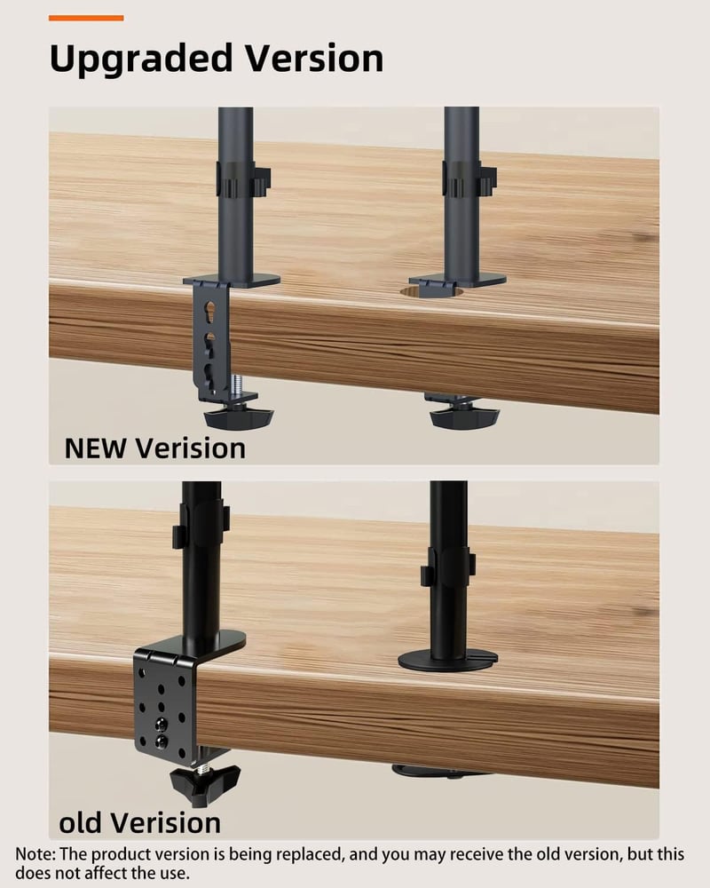 Suptek Monitortartó Konzol 13-27" Képernyőkhöz | Asztali Monitorállvány 10kg-ig | 360° Forgatható, Dönthető, Állítható Magasságú | VESA 75x7