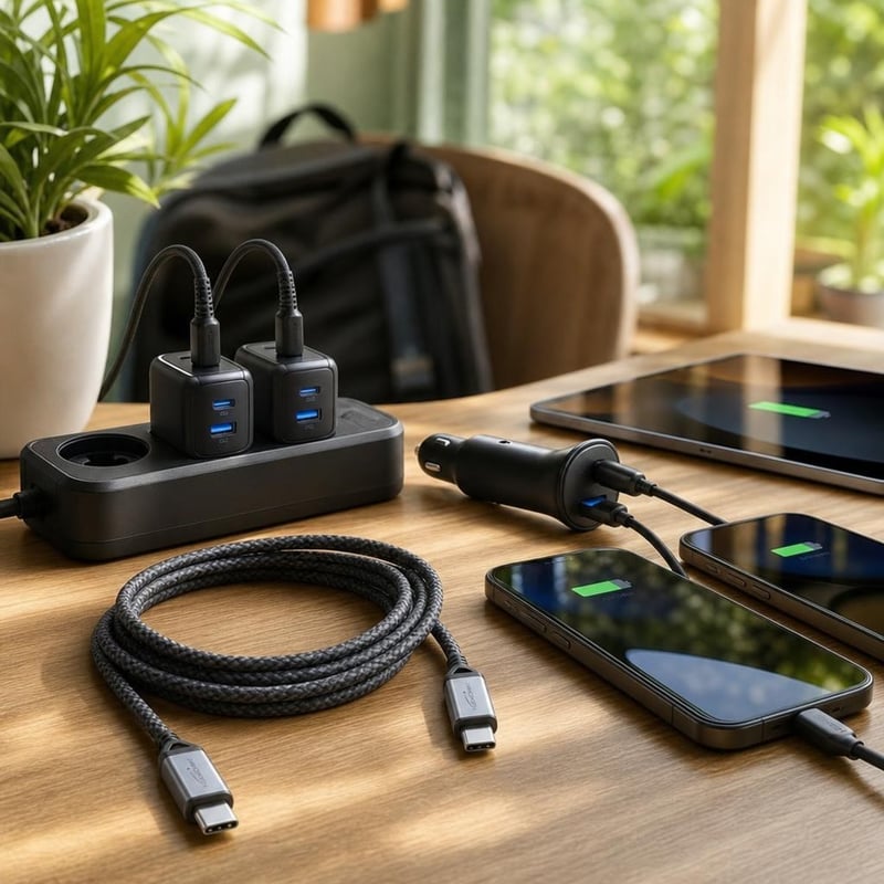 Pachet accesorii încărcare: 1x cablu 3m + 1x încărcător rapid 2 porturi + 1x încărcător auto dual