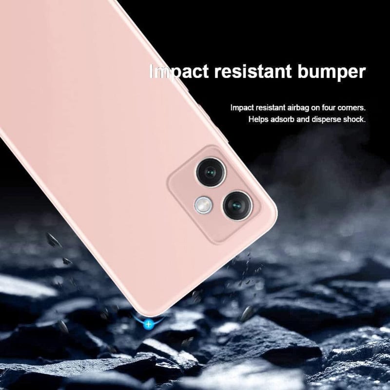 Xiaomi Redmi Note 12 5G Rózsaszín Ütésálló Szilikon Tok + 2db Üvegfólia