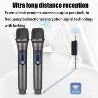 HUACAM Dupla UHF Vezeték Nélküli Mikrofon - Karaoke, Esküvő, DJ, Rendezvény 2