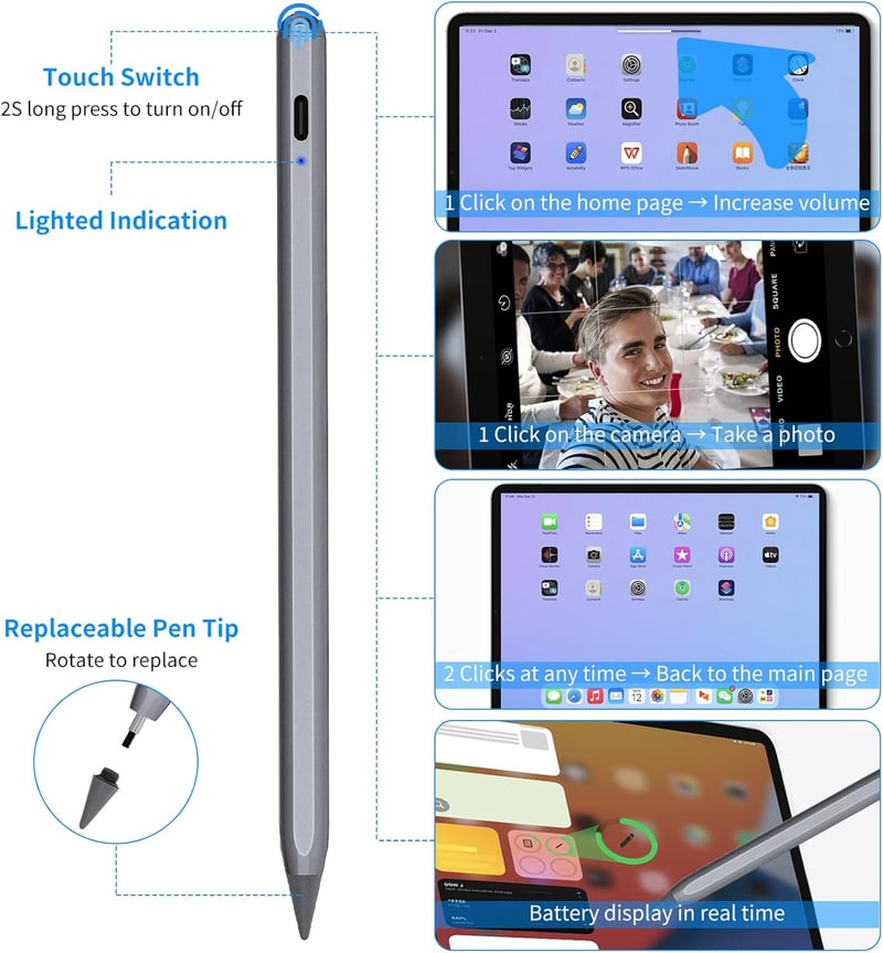 Apple Pencil alternatíva: LPUNCD 2. generációs iPad ceruza tenyérérzékelővel