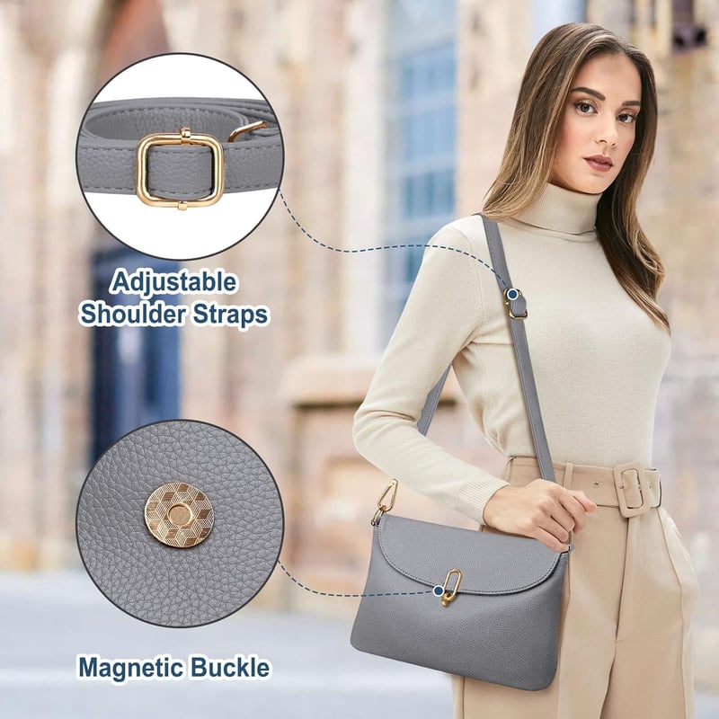 JUYANO Női Kis Méretű Válltáska - PU Bőr Crossbody Táska Állítható Pánttal és Kártyatartóval
