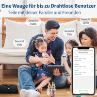 Inteligentná osobná váha Lepulse s meraním telesného tuku do 180 kg, aplikácia pre iOS/Android – Rozbalený tovar 5