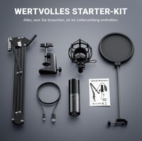 Tonor Q9 USB Kondenzátor Mikrofon Szett - Kardioid Irányítottságú Stúdió Minőségű Fém Mikrofon PC, Laptop és Konzol Kompatibilitással 6