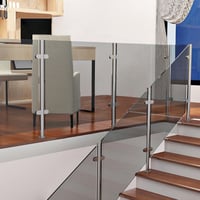 ABONOK 304-es Rozsdamentes Acél Üvegkorlát Oszlop 105 cm - Erkély, Terasz, Lépcső Korlátrendszer 10-12 mm Üveglapokhoz, Ezüst 2