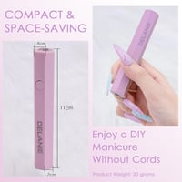 Delanie Mini UV LED Lámpa Gél Körmökhöz - Hordozható, Újratölthető, Gyorsszárító - Lila 4