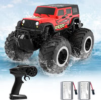 ACAMMZAR Kétéltű Távirányítós Autó Akksis- 2.4GHz 4WD 360° Forgás, Vízálló Monster Truck, 2 Akkumulátorral, Terepjáró RC Jármű  7