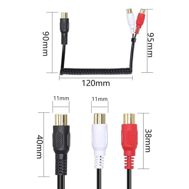 Arany RCA Y-elosztó kábel subwooferhez, sztereó hanghoz